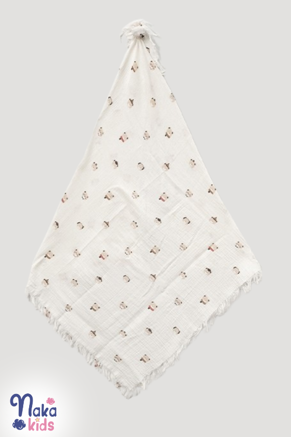 Müslin Ayıcık Erkek Bebek Hastane Çıkış Seti- 10 Parça