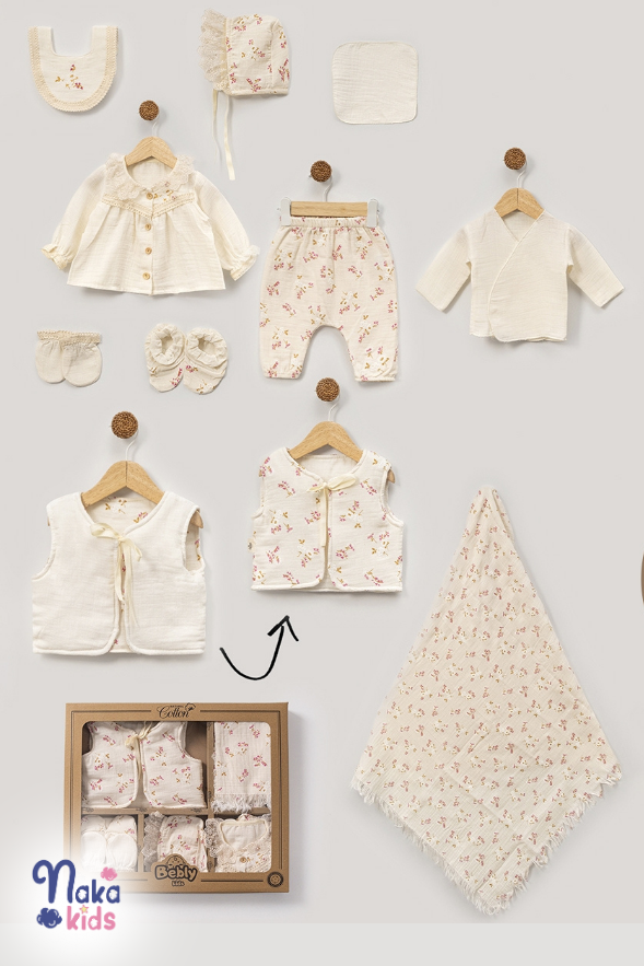 Minik Bahar Kız Bebek Hastane Çıkış Seti- 10 Parça Pembe