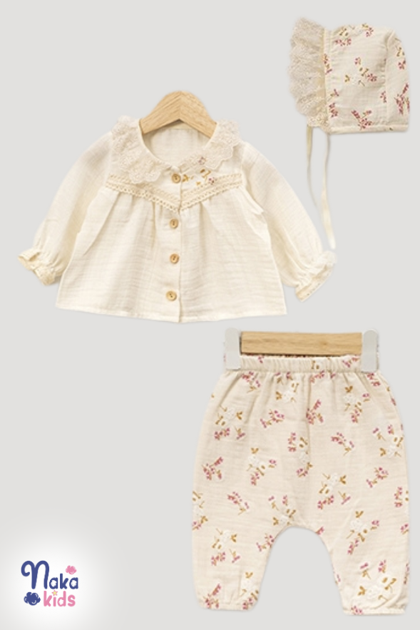 Minik Bahar Kız Bebek Hastane Çıkış Seti- 10 Parça Pembe