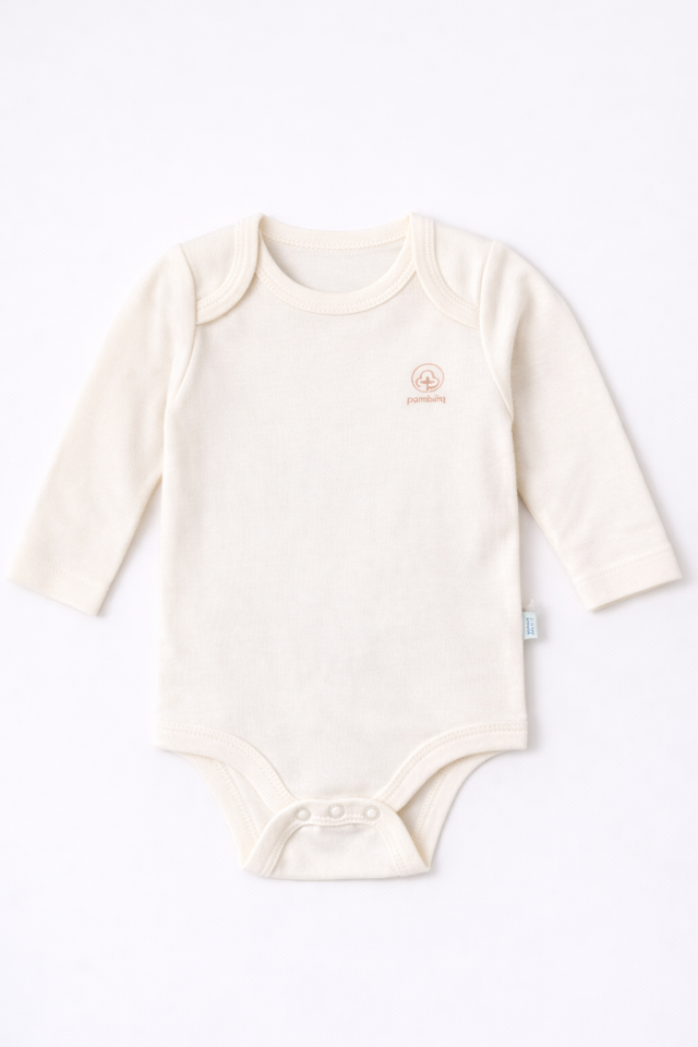 Amerikan Yaka Uzun Kollu Bebek Zıbın-Natural