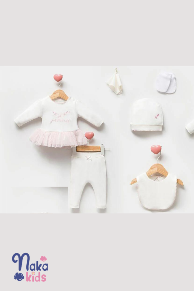 Royal Blossom Ekru Organik Bebek Hastane Çıkış Seti