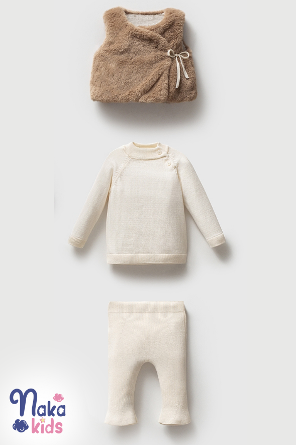 Mini Vogue 3’lü Kız Bebek Seti- Pembe