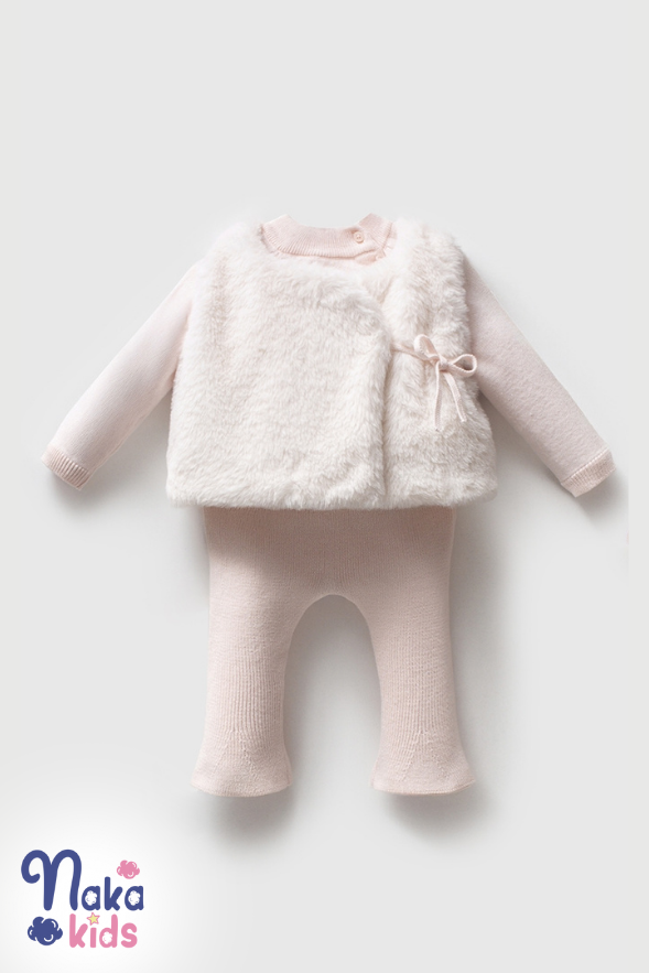 Mini Vogue 3’lü Kız Bebek Seti- Pembe