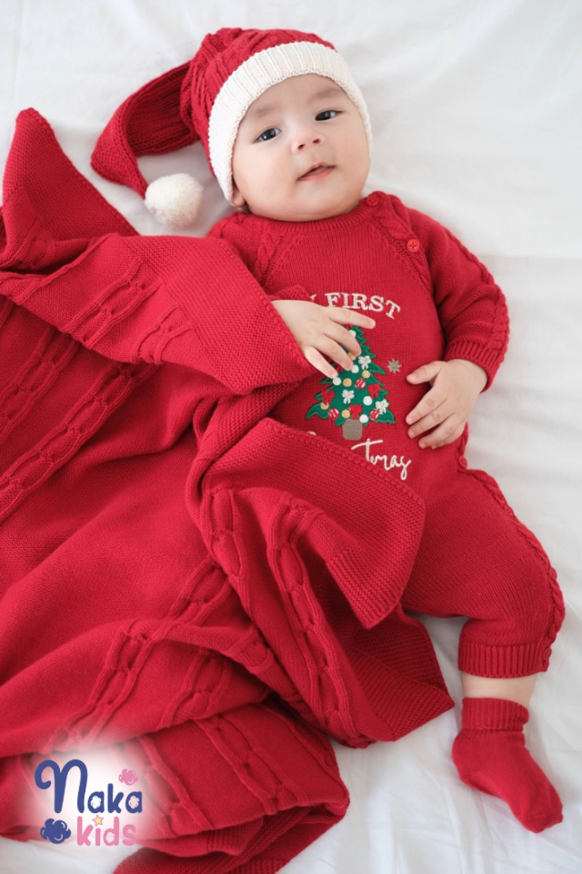 Yılbaşı Masalı Bebek Hastane Çıkış Seti- Kırmızı