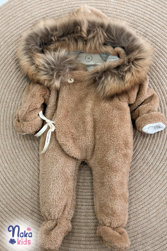 Welsoft Çıkarılabilir Kürklü Tulum- Kahverengi