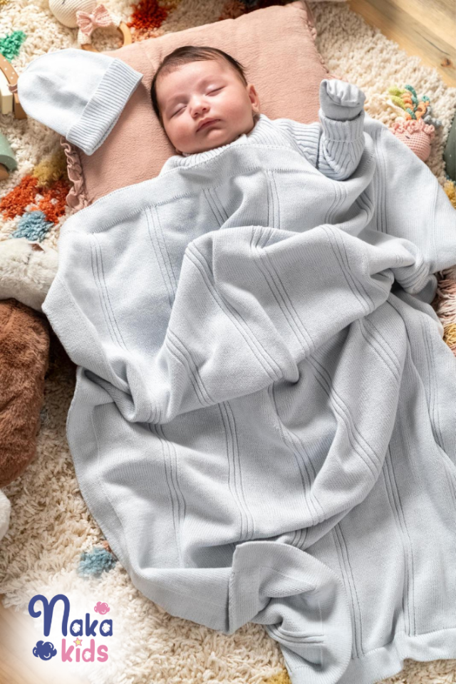 Çizgili Organik Bebek Hastane Çıkışı Seti-Yeşil