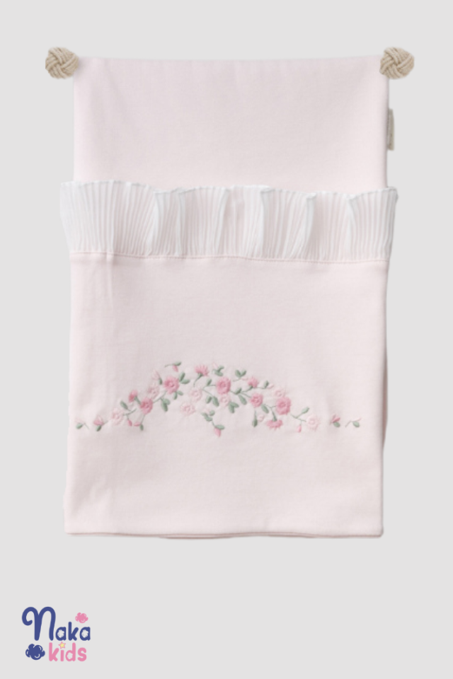 Çiçek Nakışlı Şık Kız Bebek Hastane Çıkış Seti - 10 Parça-Pembe
