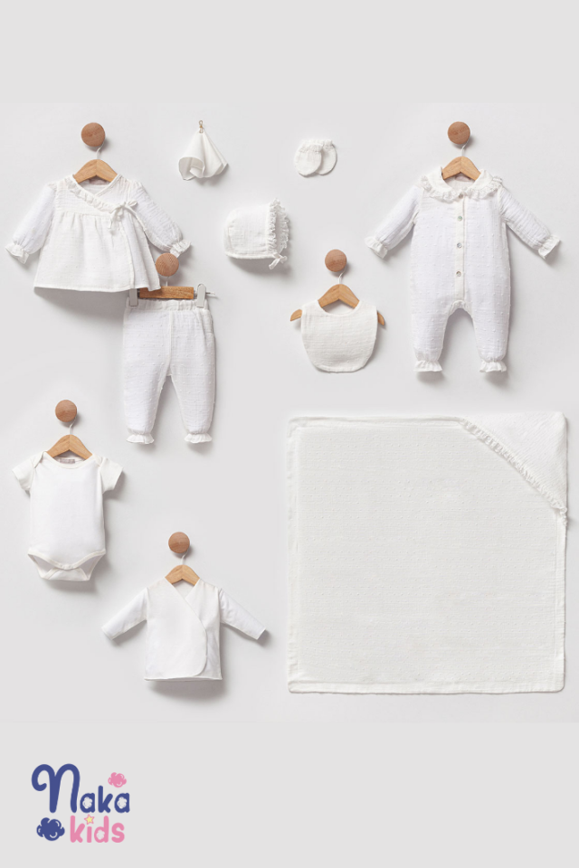 Cotton Dream Müslin Bebek Hastane Çıkış Seti-Beyaz