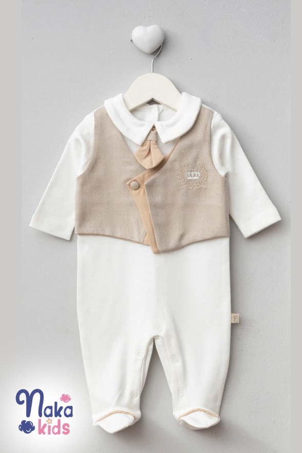 Smokin Erkek Bebek 3’lü Hastane Çıkış Seti -Bej