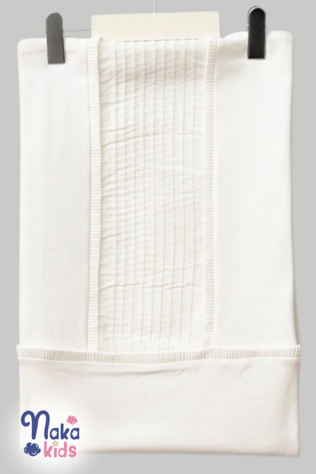 Vual Pliseli 3’lü Erkek Bebek Hastane Çıkış Seti – Beyaz