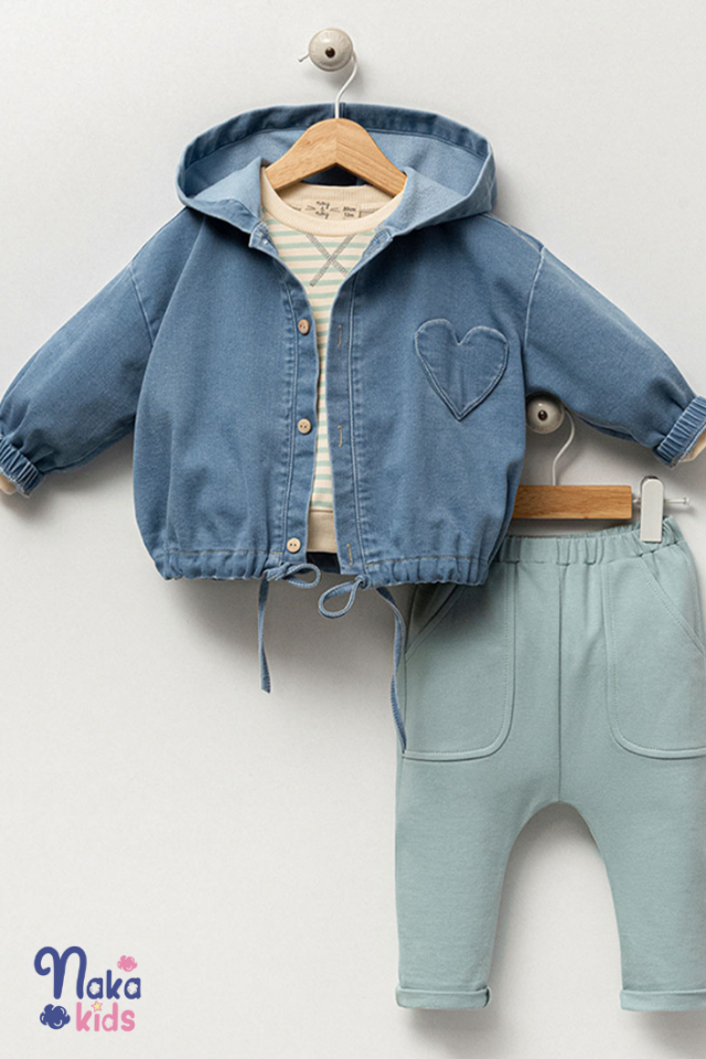 Love Denim 3'lü Set: Ceket, Pantolon ve Üst