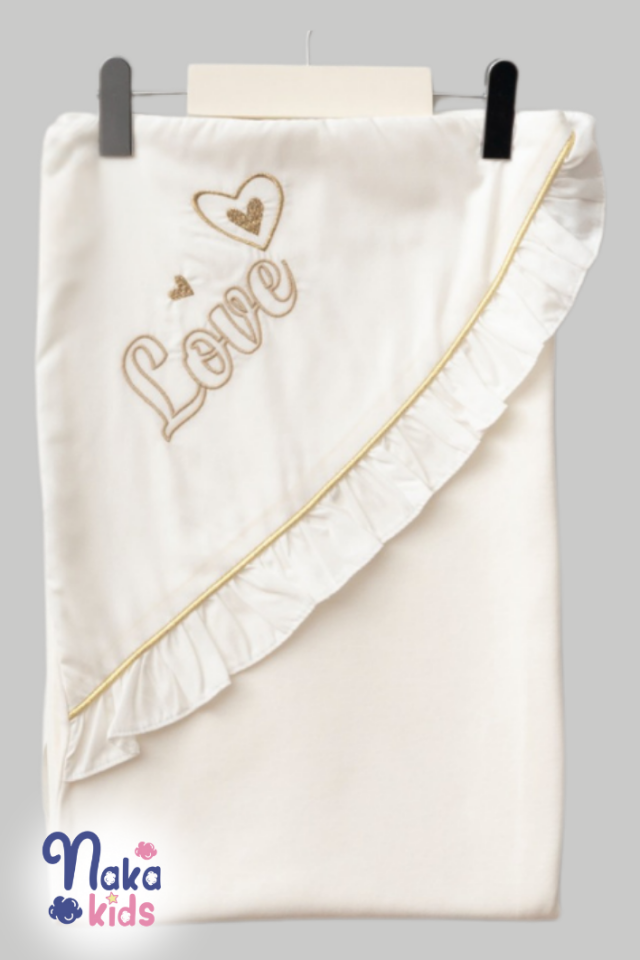 Love Nakışlı 3’lü Kız Bebek Hastane Çıkış Seti – Ekru