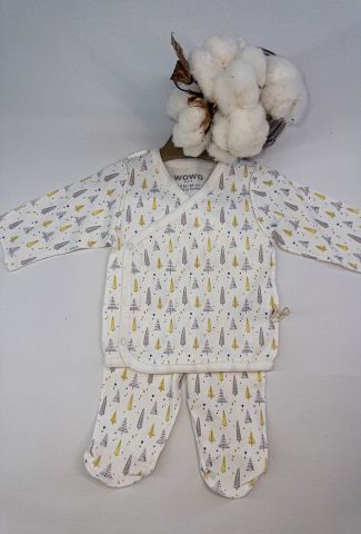 Çam Ağacı Desenli 2 li Zıbın Takım 3-6 ay