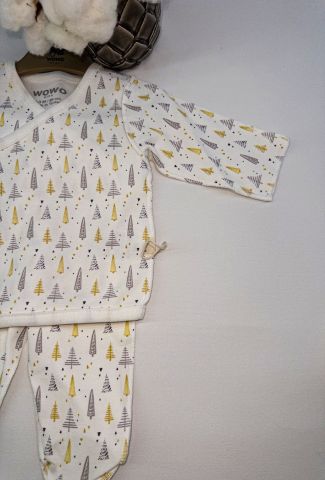 Çam Ağacı Desenli 2 li Zıbın Takım 3-6 ay