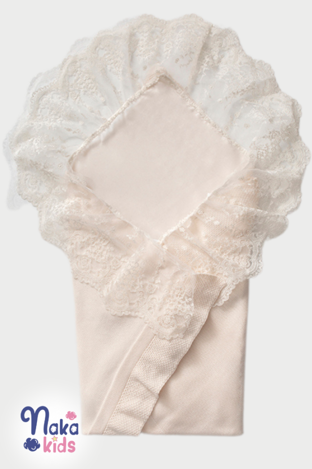 Dantelli Tüllü 10’lu Kız Bebek Hastane Çıkış Seti – Krem