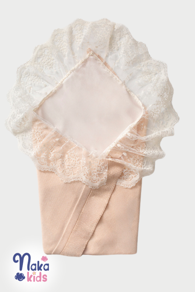 Dantelli Tüllü 10’lu Kız Bebek Hastane Çıkış Seti – Bej