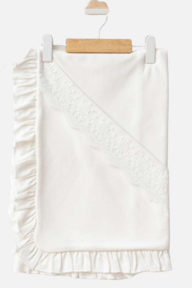 %100 Pamuk Kız Bebek 3’lü Hastane Çıkış Seti Fırfır-Dantelli