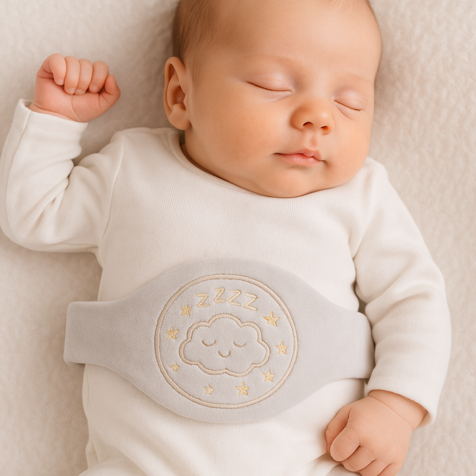 Bulut Nakışlı Çırtlı Kolik Bebek Kemeri