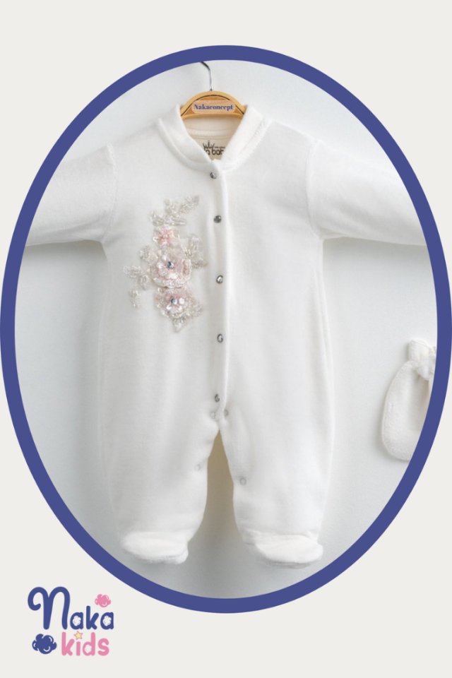 İtalyan Dantelli Organik Pamuk Kız Bebek 10 Parça Hastane Çıkış Seti