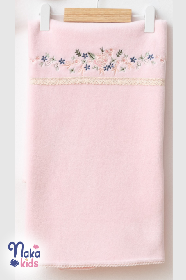 Kadife Sıralıçiçek 5 Parça Kız Bebek Hastane Çıkış Seti- Pembe