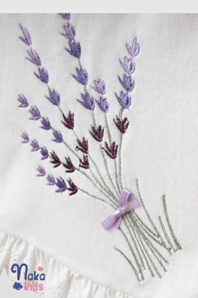 Kadife Lavanta 5 Parça Kız Bebek Hastane Çıkış Seti- Ekru