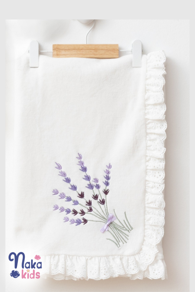 Kadife Lavanta 5 Parça Kız Bebek Hastane Çıkış Seti- Ekru