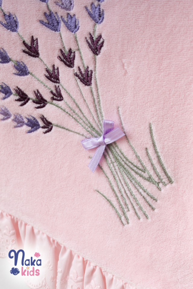 Kadife Lavanta 5 Parça Kız Bebek Hastane Çıkış Seti- Pembe