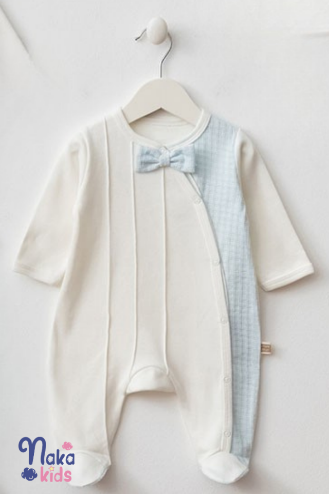 Waffle Yenidoğan Erkek Bebek 10 Parça Hastane Çıkış Seti- Mavi Beyaz