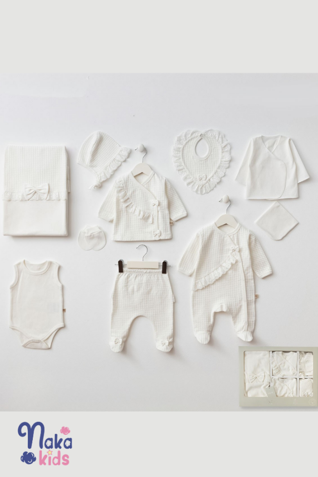 Waffle Yenidoğan Kız Bebek 10 Parça Hastane Çıkış Seti