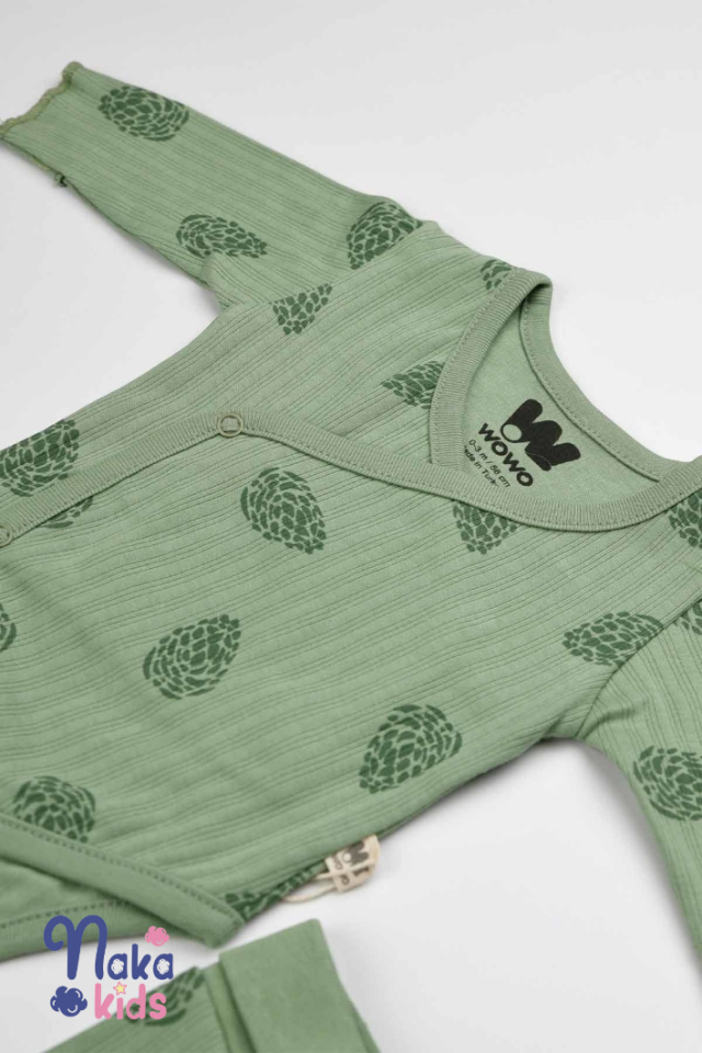 Yeşil Midye 2 li Body Takım-Yeşil