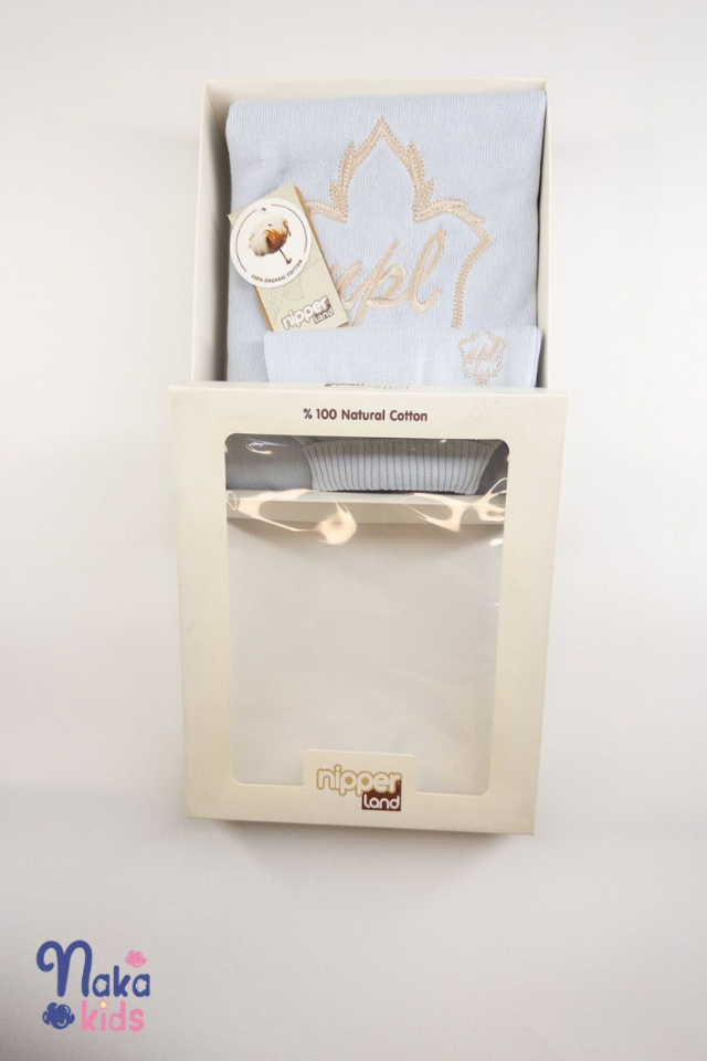 NPL Nakışlı Erkek Bebek Battaniye ve Bere