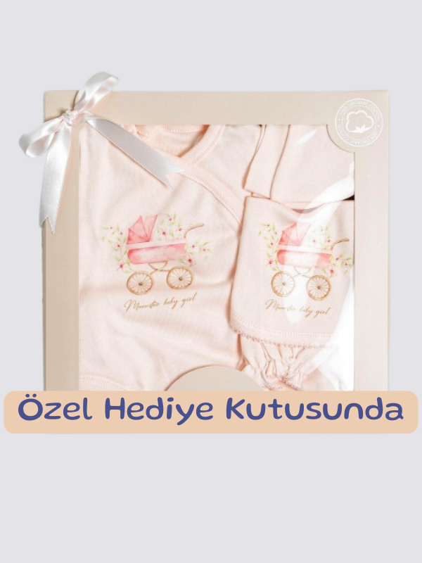 Noor Grace Kız Bebek Yenidoğan Kutulu Set Uzun Kollu 5 Parça