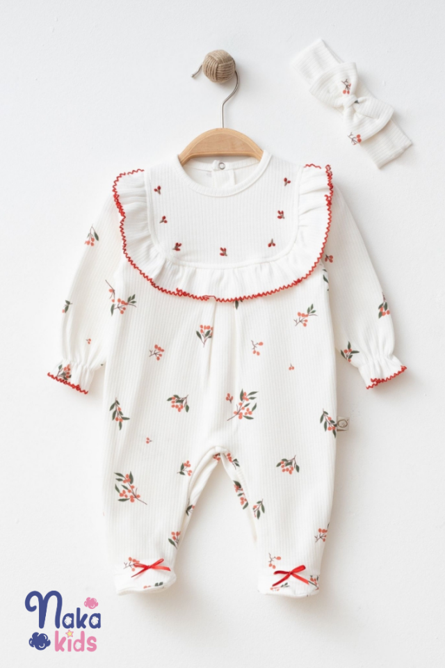 Kokina Desenli Kız Bebek 3’lü Hastane Çıkış Seti