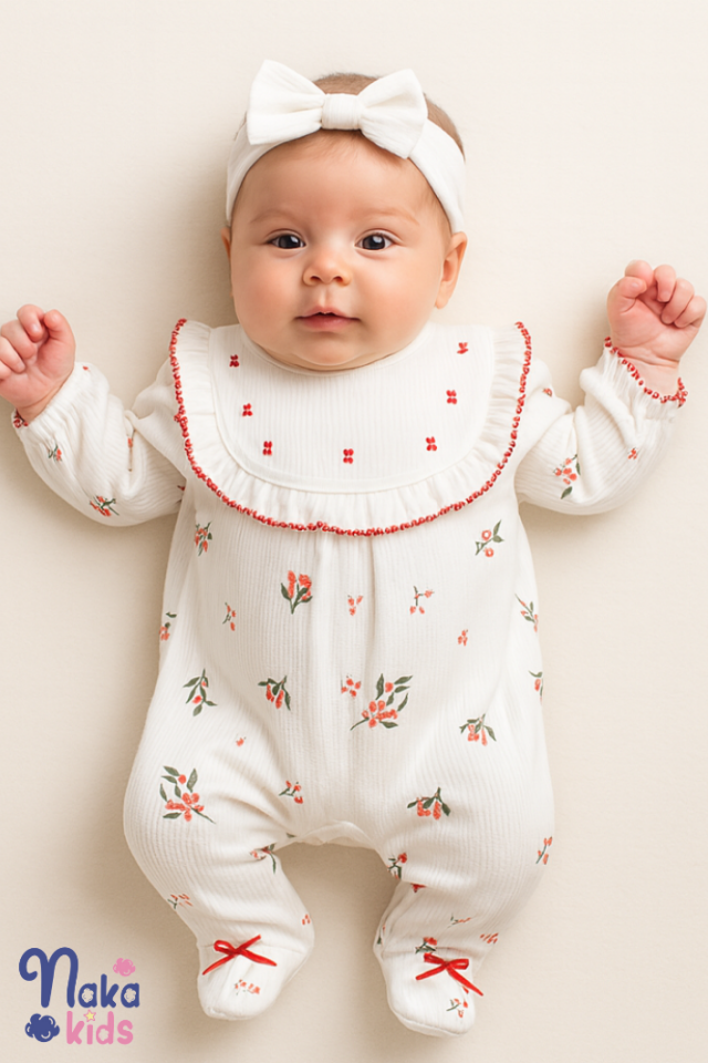 Kokina Desenli Kız Bebek 3’lü Hastane Çıkış Seti