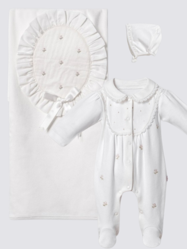 Alara Ivory Bloom Yenidoğan Kız Bebek Hastane Çıkışı Seti-3 Parça