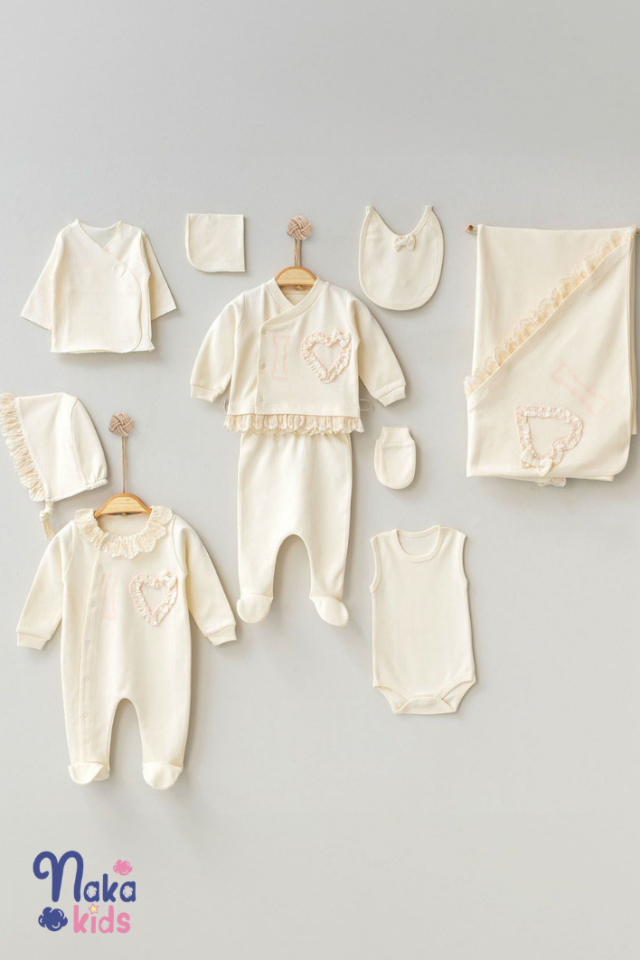 Natural Kalpli 10 Parça Kız Bebek Hastane Çıkış Seti