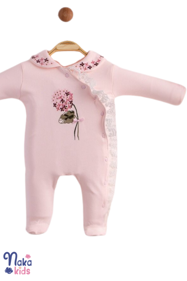 Ortanca Perisi Kız Bebek Hastane Çıkış Seti-Pembe