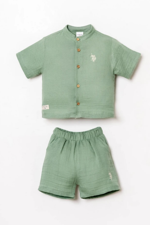 Müslin Rahatlığı Doğal Pamuk Müslin Erkek Bebek Takımı