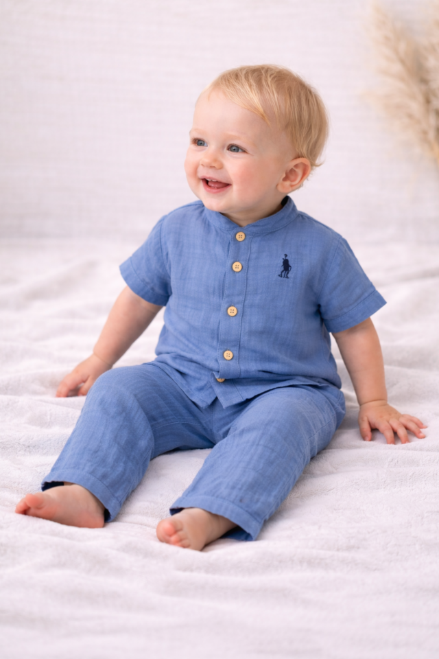 Erkek Bebek Müslin Takım –Gömlek Pantolon Set 6-36 Ay