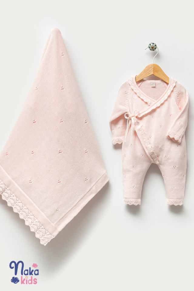 İlk Adım Elegans Kız Bebek Hastane Çıkış Seti Pembe