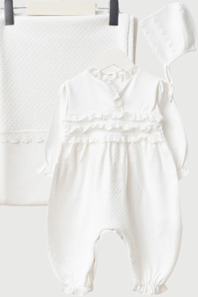 Seraphina Lace Baby Girl Tulum Set – Yenidoğan Kız Bebek Hastane Çıkışı