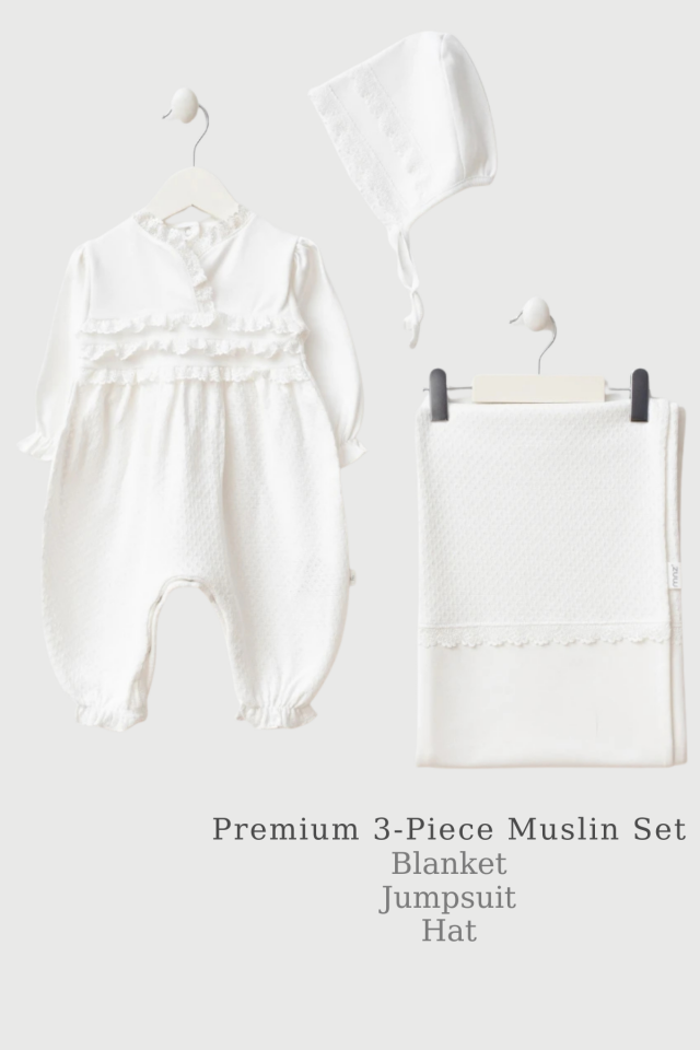Seraphina Lace Baby Girl Tulum Set – Yenidoğan Kız Bebek Hastane Çıkışı