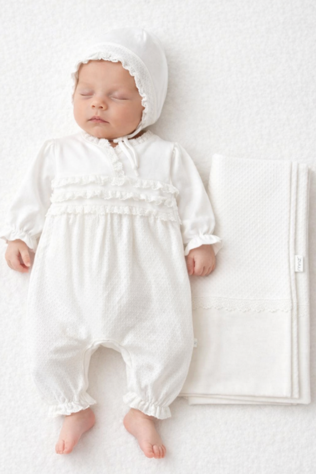 Seraphina Lace Baby Girl Tulum Set – Yenidoğan Kız Bebek Hastane Çıkışı