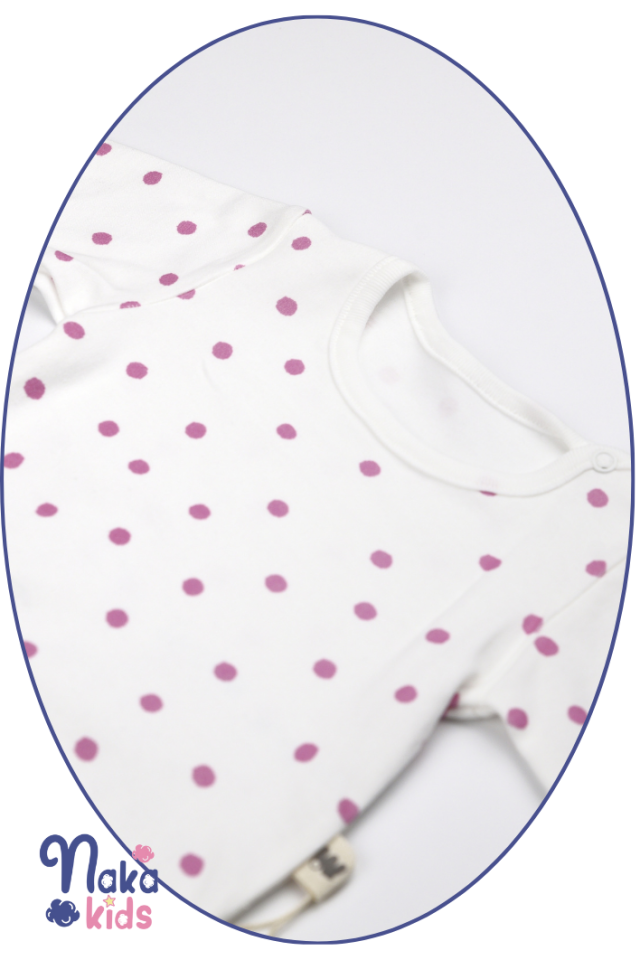 Pembe  Beyaz Puanlı 2 li Body Takım