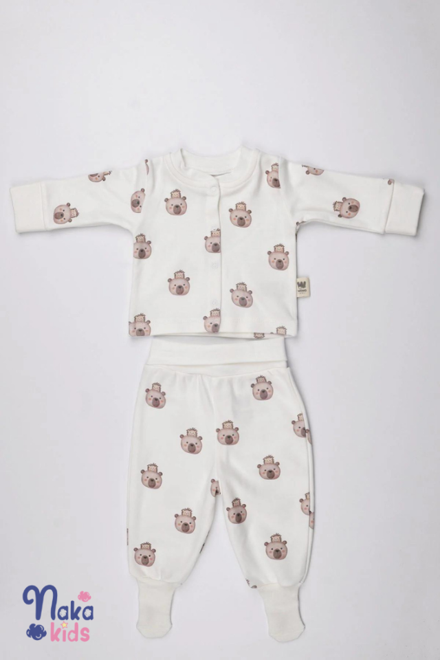 Ayı ve Kirpi Desenli Pijama Takım