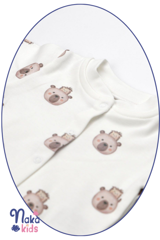Ayı ve Kirpi Desenli Pijama Takım