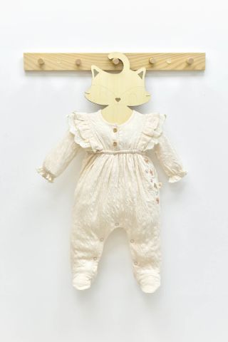 Çiçek İşlemeli Tulum 6-9 ay