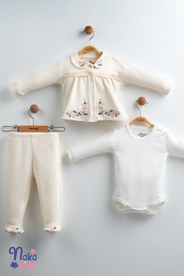 Mini Çiçek Bahçesi 3 lü Pijama Takımı