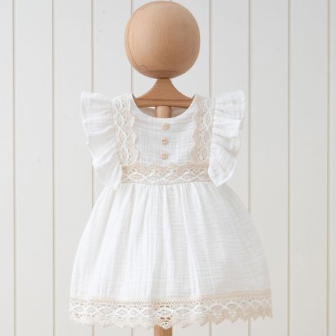 Dantel Detaylı Müslin Elbise 18 ay