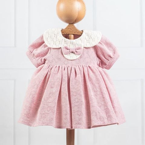 %100 Pamuk Papatya Yaka Kız Bebek Elbise 12 ay